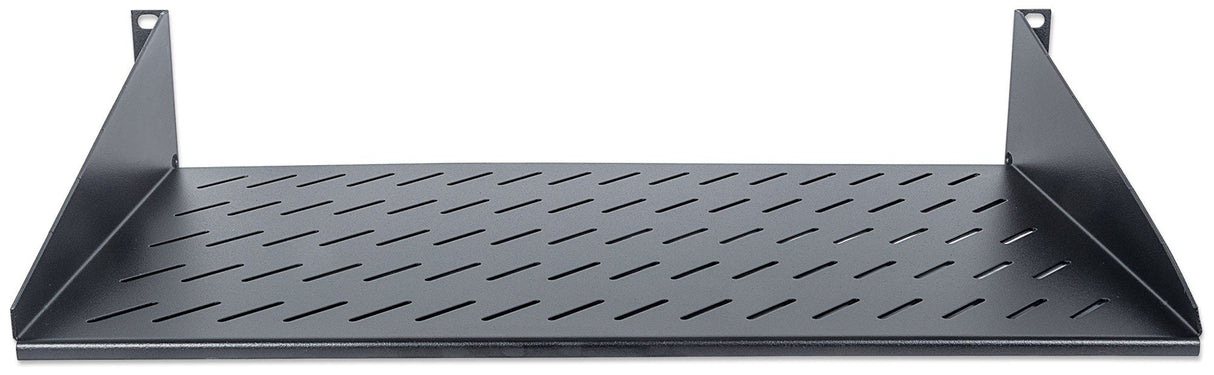 Intellinet 19" Cantilever Shelf, 2U, 2-Point Front Mount, 250mm Depth, Max 25kg, Black, Three Year Warranty