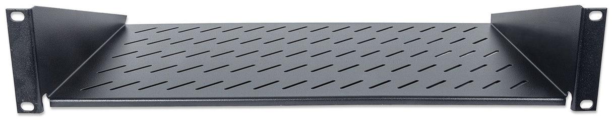 Intellinet 19" Cantilever Shelf, 2U, 2-Point Front Mount, 250mm Depth, Max 25kg, Black, Three Year Warranty