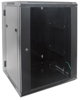Intellinet Network Cabinet, Wall Mount (Double Section Hinged Swing Out), 9U, Usable Depth 425mm/Width 540mm, Black, Assembled, Max 30kg, Swings out for access to back of cabinet when installed on wall, 19", Parts for wall install (eg screws/rawl...