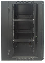 Intellinet Network Cabinet, Wall Mount (Double Section Hinged Swing Out), 9U, Usable Depth 425mm/Width 540mm, Black, Assembled, Max 30kg, Swings out for access to back of cabinet when installed on wall, 19", Parts for wall install (eg screws/rawl...