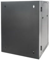 Intellinet Network Cabinet, Wall Mount (Double Section Hinged Swing Out), 9U, Usable Depth 425mm/Width 540mm, Black, Assembled, Max 30kg, Swings out for access to back of cabinet when installed on wall, 19", Parts for wall install (eg screws/rawl...