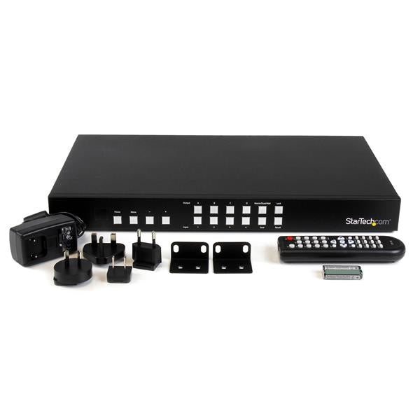 StarTech.com 4x4 HDMI Matrix Switch with Picture-and-Picture Multiviewer or Video Wall - TAA