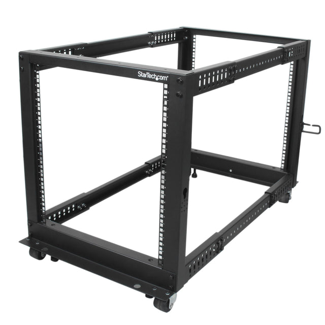 StarTech.com 12U 4-Post Server Rack, 19in Open Frame Rack with 40in (101cm) Mounting Depth and 1200lb (544kg) Weight Capacity, Mobile or Floor Mount IT Rack