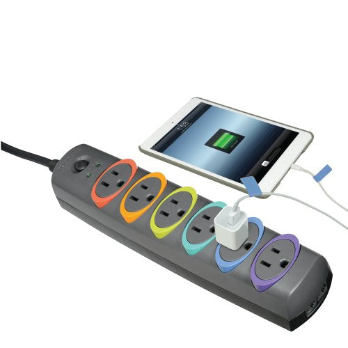 Kensington K62147NA surge protector Black, Multicolour 6 AC outlet(s) 2.1 m