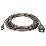 Manhattan USB-A to USB-A Extension Cable, 10m, Male to Female, Active, 480 Mbps (USB 2.0), Daisy-Chainable, Built In Repeater, Equivalent to USB2AAEXT10M, Hi-Speed USB, Black, Three Year Warranty, Polybag