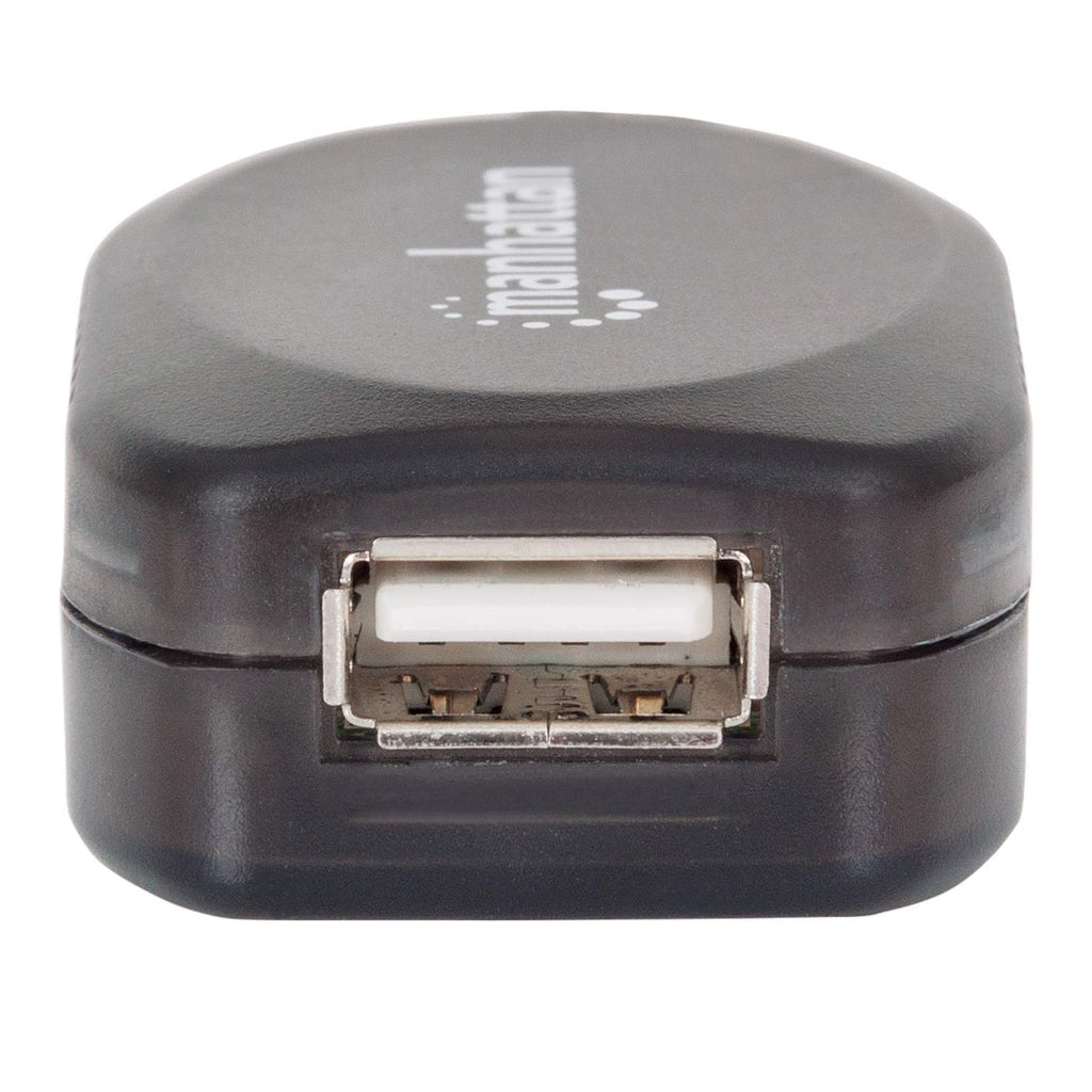 Manhattan USB-A to USB-A Extension Cable, 10m, Male to Female, Active, 480 Mbps (USB 2.0), Daisy-Chainable, Built In Repeater, Equivalent to USB2AAEXT10M, Hi-Speed USB, Black, Three Year Warranty, Polybag