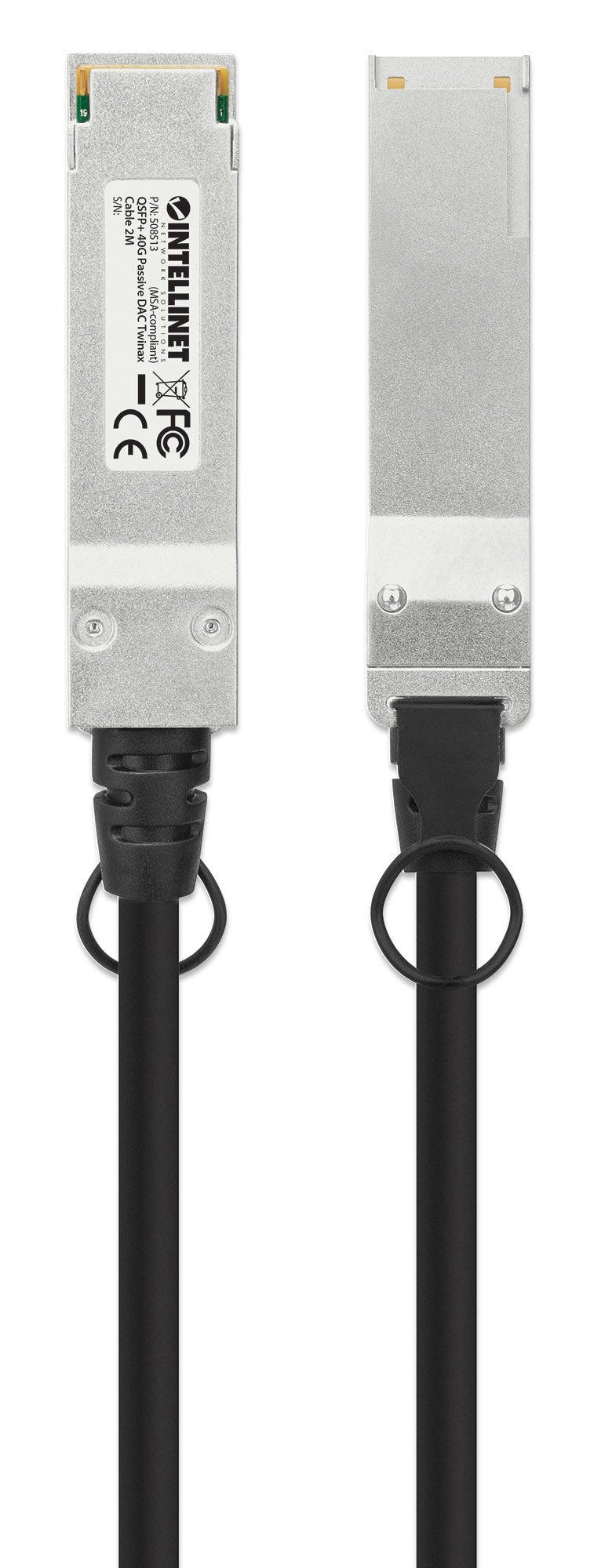 Intellinet 2m 40G QSFP+ Passive Direct Attach Copper Twinax Cable 30AWG MSA QSFP-H40G-CU2M compatible