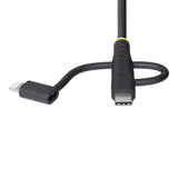 StarTech.com 3.3ft (1m) Rugged USB Multi Charging Cable, USB to Lightning/Micro-USB/Type-C, Apple MFi Certified, Aramid Jacket, Universal 3-in-1 USB Charger Cord for iPhone/iPad/Android