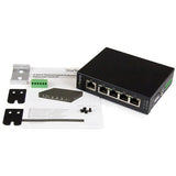 StarTech.com 5 Port Unmanaged Industrial Gigabit Ethernet Switch - DIN Rail / Wall-Mountable - TAA