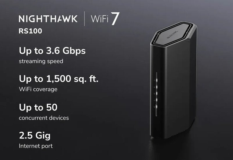 NETGEAR Nighthawk RS100 wireless router Gigabit Ethernet Dual-band (2.4 GHz / 5 GHz) Black