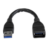 StarTech.com USB 3.0 (5Gbps) A-to-A Extension Cable - M/F - 6 in, Black