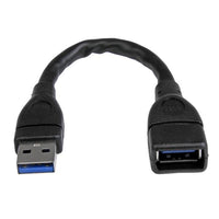 StarTech.com USB 3.0 (5Gbps) A-to-A Extension Cable - M/F - 6 in, Black