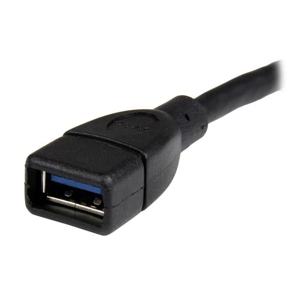 StarTech.com USB 3.0 (5Gbps) A-to-A Extension Cable - M/F - 6 in, Black