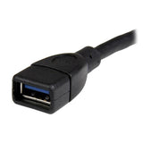StarTech.com USB 3.0 (5Gbps) A-to-A Extension Cable - M/F - 6 in, Black