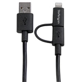 StarTech.com 1 m (3 ft.) 2 in 1 Charging Cable - USB to Lightning or Micro-USB for iPhone / iPad / iPod / Android - Apple MFi Certified - Multi Phone Charger - USB 2.0