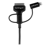 StarTech.com 1 m (3 ft.) 3 in 1 Charging Cable - Multi USB to Lightning or 30-pin Dock or Micro-USB for iPhone / iPad / iPod / Android - Apple MFi Certified - USB 2.0