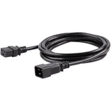 StarTech.com 10ft (3m) Heavy Duty Extension Cord, IEC 320 C19 to IEC 320 C20 Black Extension Cord, 15A 250V, 14AWG, Heavy Gauge Power Extension Cable, IEC 320 C19 to IEC 320 C20 AC Power Cord - UL Listed