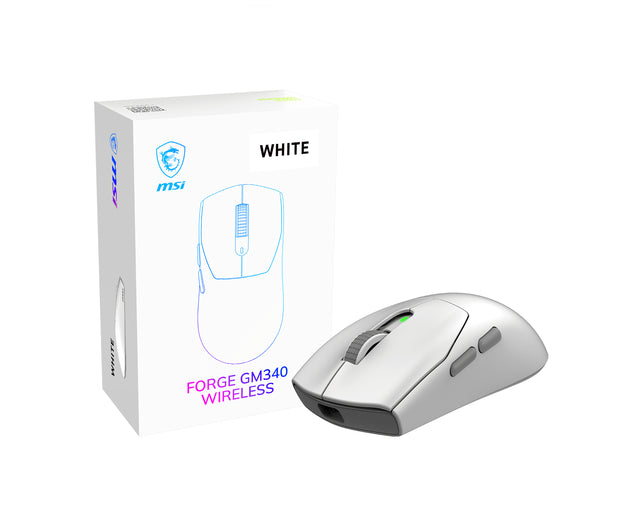 MSI Forge Gm340 Wireless White mouse Gaming Ambidextrous RF Wireless + Bluetooth Optical 12000 DPI