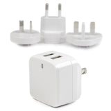 StarTech.com Dual-Port USB Wall Charger - International Travel - 17W/3.4A - White