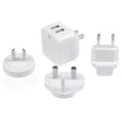 StarTech.com Dual-Port USB Wall Charger - International Travel - 17W/3.4A - White