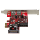 StarTech.com 4 Port PCI Express USB 3.0 Card - 5Gbps - 2 External & 2 Internal - SATA Power - UASP Support - 2x Internal (IDC) Motherboard-Style Headers - TAA