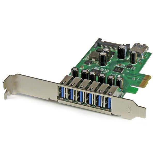 StarTech.com 7-Port PCI Express USB 3.0 Card - 5Gbps - Standard and Low-Profile Design - TAA