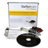StarTech.com 3-Port PCI Express USB 3.0 Card + Gigabit Ethernet - 5Gbps - TAA