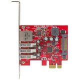 StarTech.com 3-Port PCI Express USB 3.0 Card + Gigabit Ethernet - 5Gbps - TAA