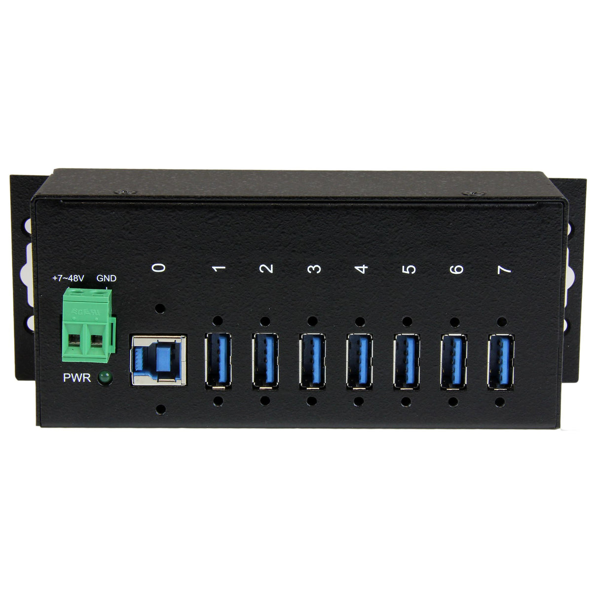 StarTech.com 7-Port USB 3.0 Hub (5Gbps) - Metal Industrial USB-A Hub with ESD Protection & 350W Surge Protection - Din Rail, Wall or Desk Mountable - TAA Compliant USB Expander Hub