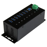StarTech.com 7-Port USB 3.0 Hub (5Gbps) - Metal Industrial USB-A Hub with ESD Protection & 350W Surge Protection - Din Rail, Wall or Desk Mountable - TAA Compliant USB Expander Hub