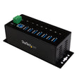 StarTech.com 7-Port USB 3.0 Hub (5Gbps) - Metal Industrial USB-A Hub with ESD Protection & 350W Surge Protection - Din Rail, Wall or Desk Mountable - TAA Compliant USB Expander Hub
