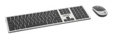 Manhattan One Single USB-A Nano Receiver for Both, Full-Size Wireless Keyboard, Ambidextrous Optical Mouse with Three Buttons and Scroll Wheel, 1200 dpi, Silver/Black