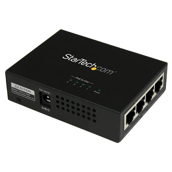 StarTech.com 4-Port Gigabit Midspan - PoE+ Injector - 802.3at/af - TAA
