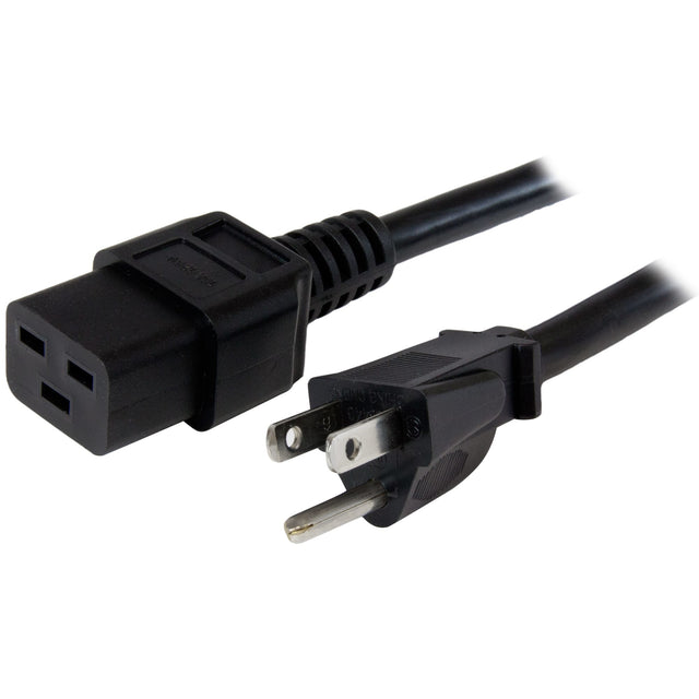 StarTech.com 3ft (1m) Heavy Duty Power Cord, NEMA 5-15P to C19 AC Power Cord, 15A 125V, 14AWG, Computer Power Cord, Heavy Gauge Power Cable for PDUs and Network Equipment, NEMA 5-15P to IEC 60320 C19 Power Cord
