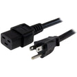 StarTech.com 6ft (1.8m) Heavy Duty Power Cord, NEMA 5-15P to C19 AC Power Cord, 15A 125V, 14AWG, Computer Power Cord, Heavy Gauge Power Cable for PDUs and Network Equipment, NEMA 5-15P to IEC 60320 C19 Power Cord
