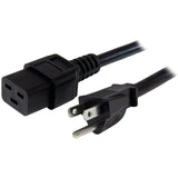 StarTech.com 6ft (1.8m) Heavy Duty Power Cord, NEMA 5-15P to C19 AC Power Cord, 15A 125V, 14AWG, Computer Power Cord, Heavy Gauge Power Cable for PDUs and Network Equipment, NEMA 5-15P to IEC 60320 C19 Power Cord