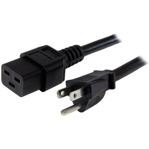 StarTech.com 6ft (1.8m) Heavy Duty Power Cord, NEMA 5-15P to C19 AC Power Cord, 15A 125V, 14AWG, Computer Power Cord, Heavy Gauge Power Cable for PDUs and Network Equipment, NEMA 5-15P to IEC 60320 C19 Power Cord