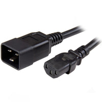 StarTech.com 3ft (1m) Heavy Duty Extension Cord, IEC 320 C13 to IEC 320 C20 Black Extension Cord, 15A 125V, 14AWG, Heavy Gauge Power Extension Cable, IEC 320 C13 to IEC 320 C20 AC Power Cord - UL Listed