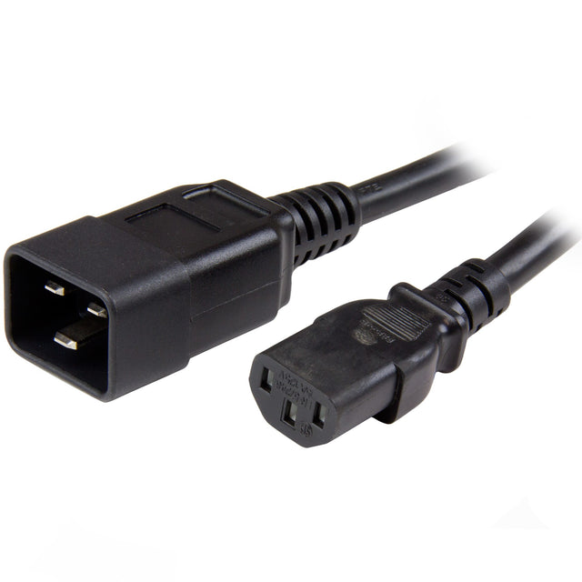 StarTech.com 6ft (1.8m) Heavy Duty Extension Cord, IEC 320 C13 to IEC 320 C20 Black Extension Cord, 15A 125V, 14AWG, Heavy Gauge Power Extension Cable, IEC 320 C13 to IEC 320 C20 AC Power Cord - UL Listed