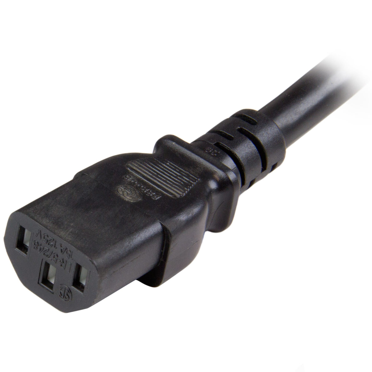 StarTech.com 3ft (1m) Heavy Duty Extension Cord, IEC 320 C13 to IEC 320 C20 Black Extension Cord, 15A 125V, 14AWG, Heavy Gauge Power Extension Cable, IEC 320 C13 to IEC 320 C20 AC Power Cord - UL Listed