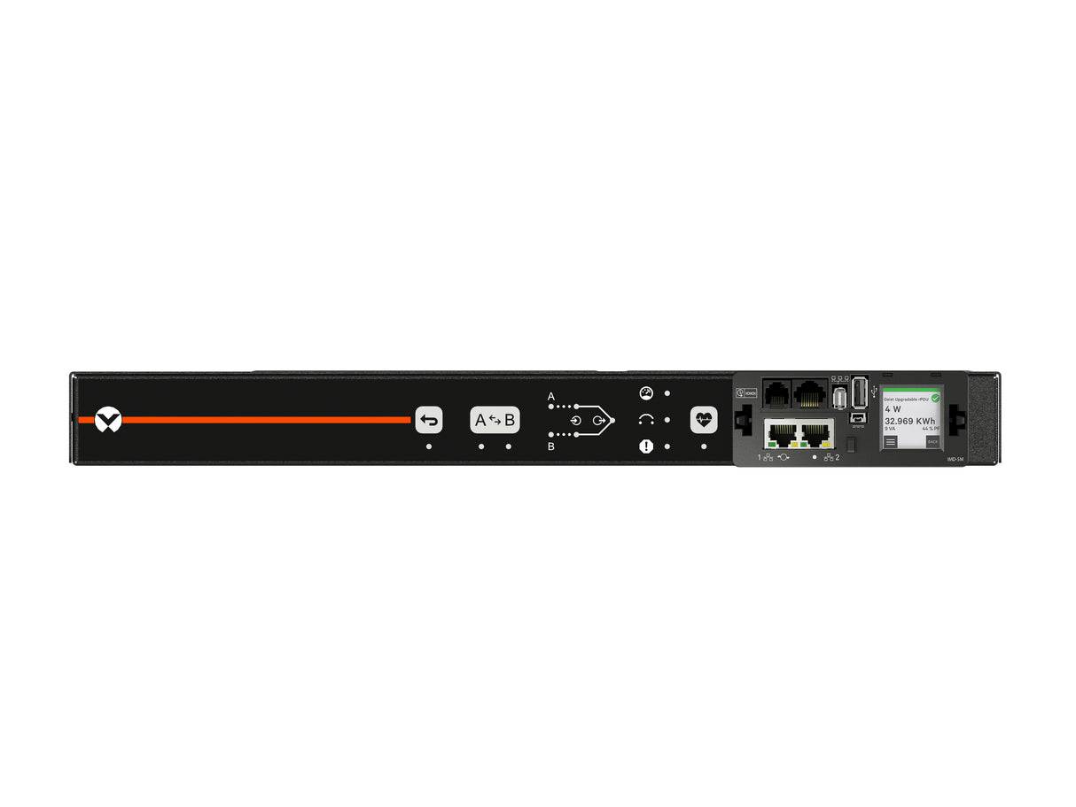 Vertiv Geist Rack Transfer Switch PDU with Next-Generation IMD| 10A/15A| 100V-240V| 1U| 1.4kW/2.4kW/2.3kW| 10 U-Lock C13 Outlet| 2 C14 inlet