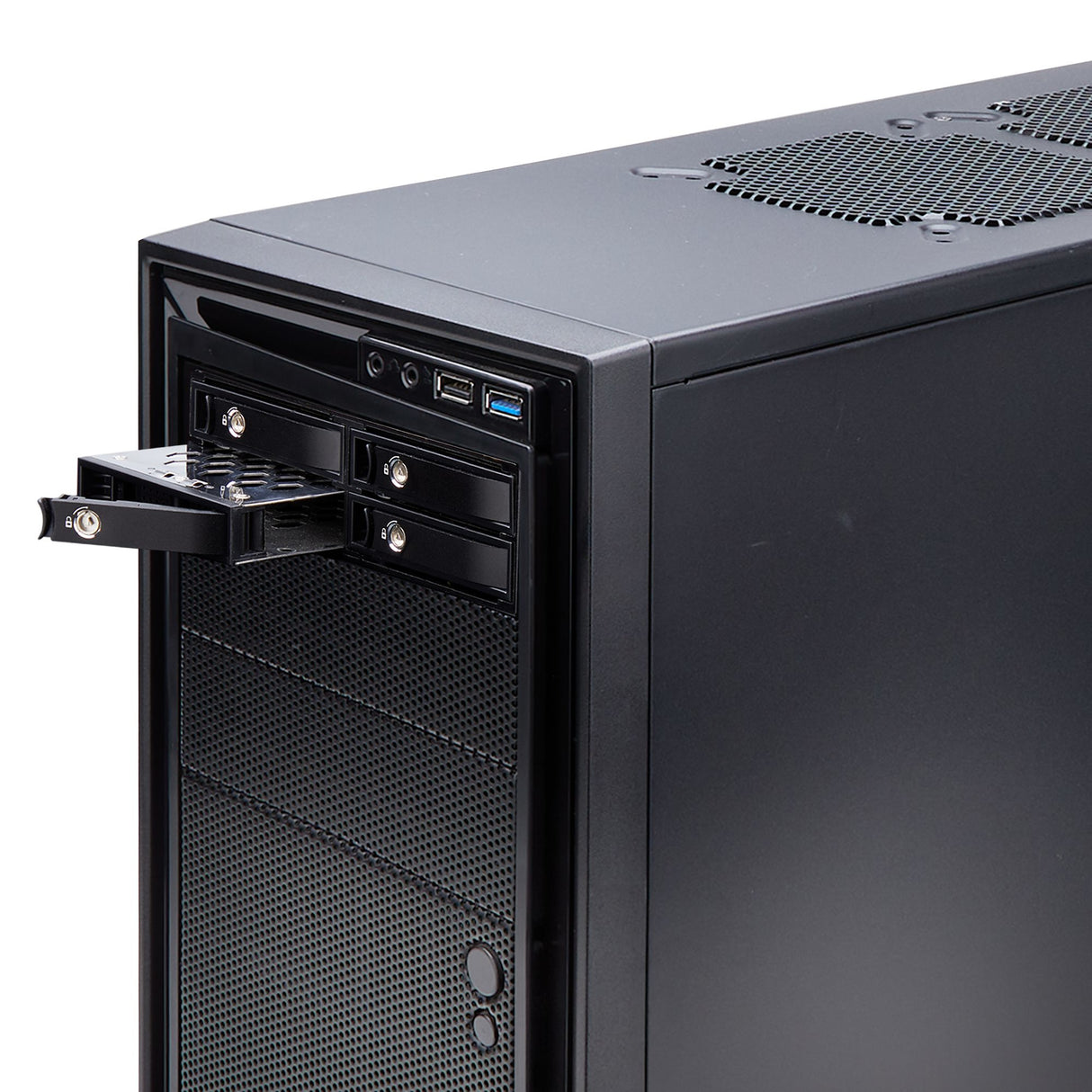 StarTech.com 4-Bay Backplane for U.2 Drives, Fits in a 5.25inch Bay, Quad-Bay Mobile Rack Enclosure for 2.5inch U.2 (SFF-8639) HDD/SSDs, Includes Mini-SAS HD Cables and Removeable Trays - Backplane with Fans