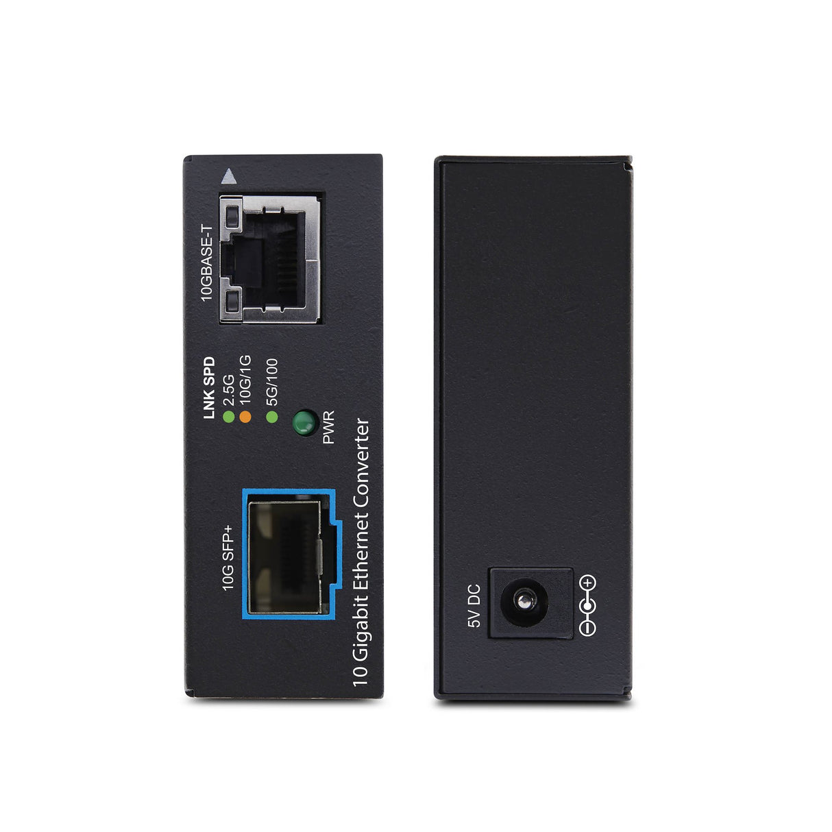 StarTech.com 10GbE Multi-Gigabit Open SFP+ Fiber Media Converter, Standalone 10 Gigabit Ethernet RJ-45 to 10GBASE-X SFP+, Single-Mode / Multi-Mode, 16K Jumbo Frames - TAA