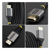 StarTech.com 3ft (91cm) Premium Certified High Speed HDMI Cable, Ultra Flexible HDMI Cable, 4K 60Hz/1440p 144Hz w/HDR10/ARC, 18Gbps, High Flex Braided HDMI Cord
