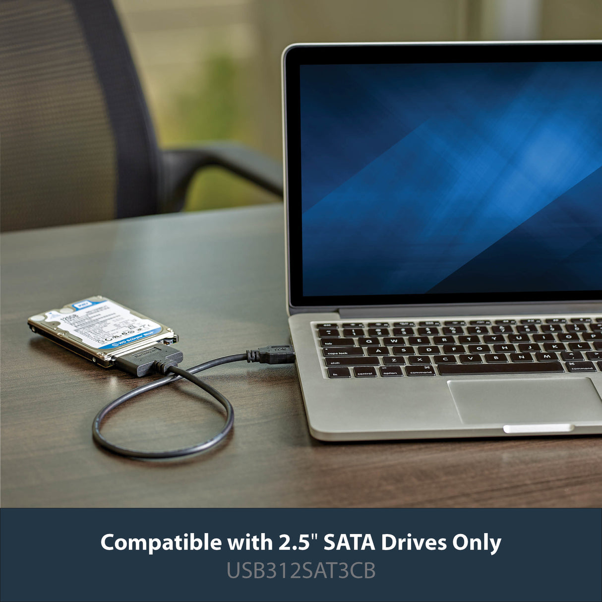 StarTech.com SATA to USB Cable, USB 10Gbps to 2.5in SATA I II III Hard Drive Adapter, External Converter for SSD or HDD Data Transfer