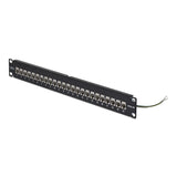 StarTech.com 24 Port 1U Feed Through Patch Panel with Cable Management Bar, Rackmount Shielded Cat6a Ethernet Patch Panel with RJ45 STP Inline Couplers