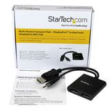 StarTech.com 2-Port Multi Monitor Adapter - DisplayPort 1.2 MST Hub - Dual 4K 30Hz or 1080p - USB Bus Powered - Video Splitter for Extended Desktop Mode on Windows PCs Only - DP to 2x DP