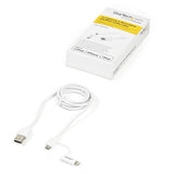 StarTech.com 1 m (3 ft.) 2 in 1 Charging Cable - USB to Lightning or Micro-USB for iPhone / iPad / iPod / Android - Apple MFi Certified - Multi Phone Charger - USB 2.0