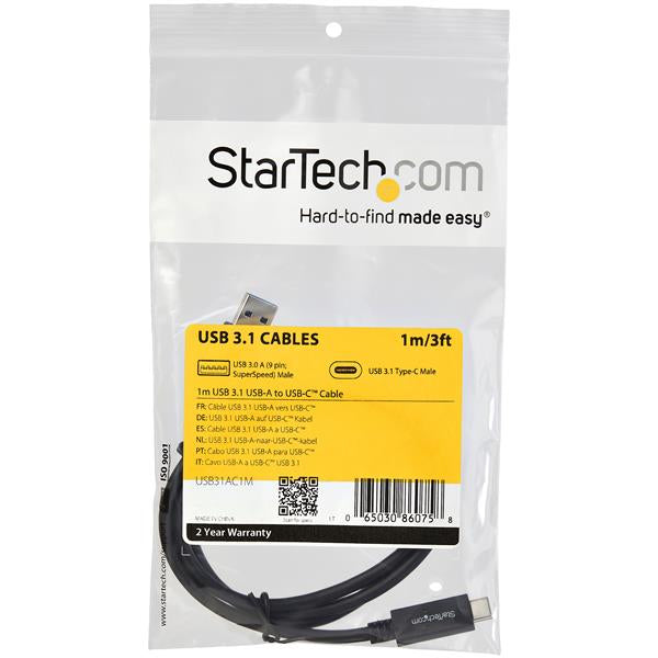 StarTech.com 3ft (1m) USB-A to USB-C Charging Cable, USB 10Gbps, Charge & Sync, 3A, USB-IF Certified - USB Charging Cord