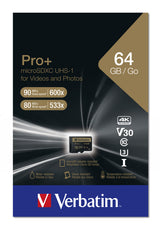 Verbatim Pro+ 64 GB MicroSDHC MLC Class 10